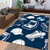 Vintage Game Console Carpet with Skateboard, Hat, and Sneaker Design Suitable for Use As an Anti-slip for Living Room Bedroom Sofas