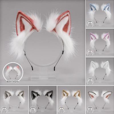 Taklit Tilki Kürk Saç Bandı Kedi Kulaklı Peluş Tarzı Rol Yapma Giydirme El Yapımı Kafa Bandı Cosplay Aksesuarları