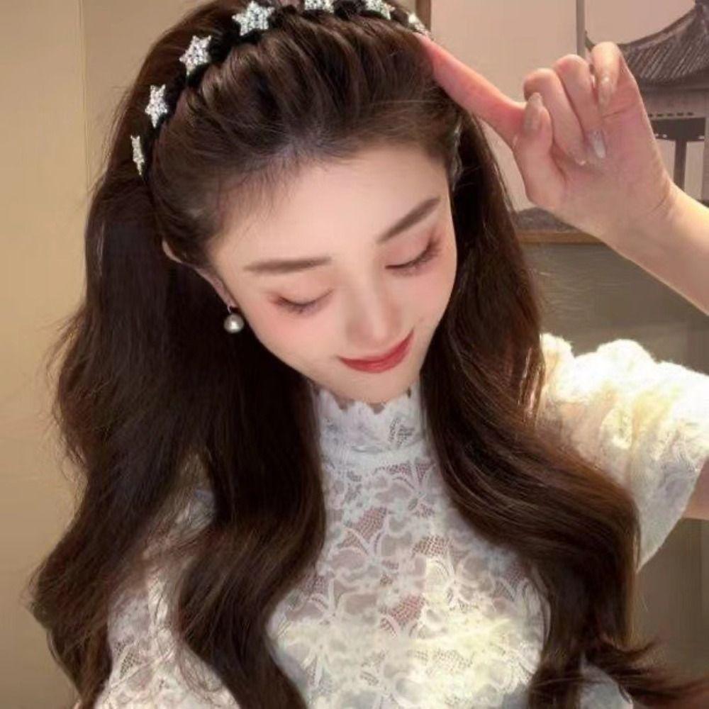 with Teeth Star Headband Korean Style Butterfly Hair Band Sweet Rhinestone Hair Hoop  Jewelry