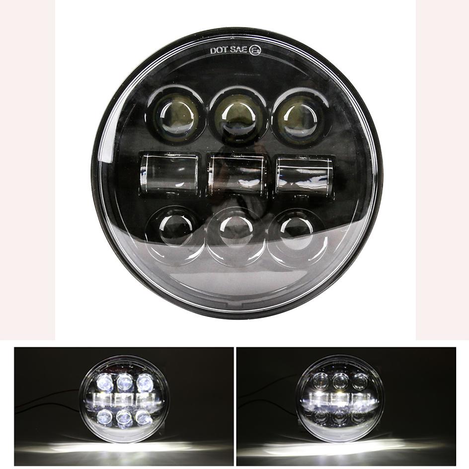 5,75 Zoll runder LED-Scheinwerfer mit Halo-Ring DRL, bernsteinfarbenem Blinker für Honda Shadow Aero Phantom VLX 600 750 VT 1100 1300 1800