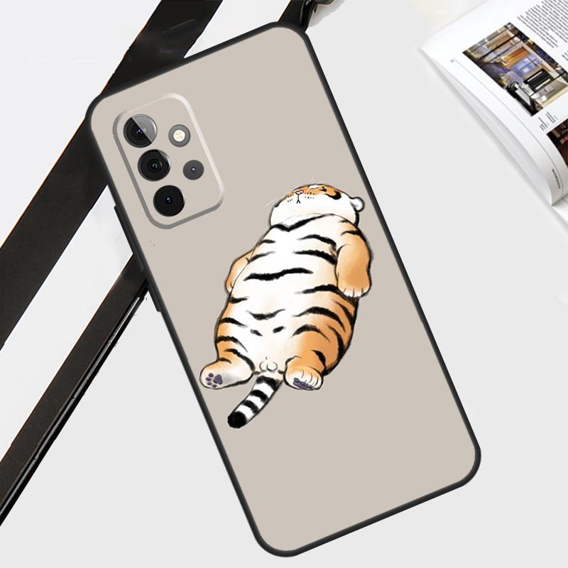fat tiger Cartoon Funny Case For Samsung Galaxy A06 A56 A36 A26 A16 A54 A34 A14 A12 A22 A32 A52 A13 A53 A15 A35 A55