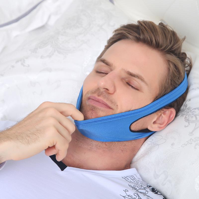 

Blue Anti-Snoring Chin Strap Headband