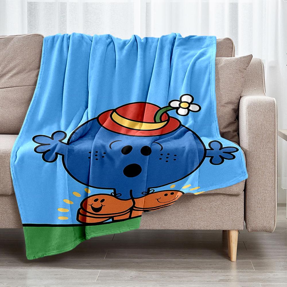 Mr. Men and Little Miss Theme Printed Blanket - Perfect for Couch, Bed, Travel & Outdoor Use | Machine Washable, Cozy & Durable.