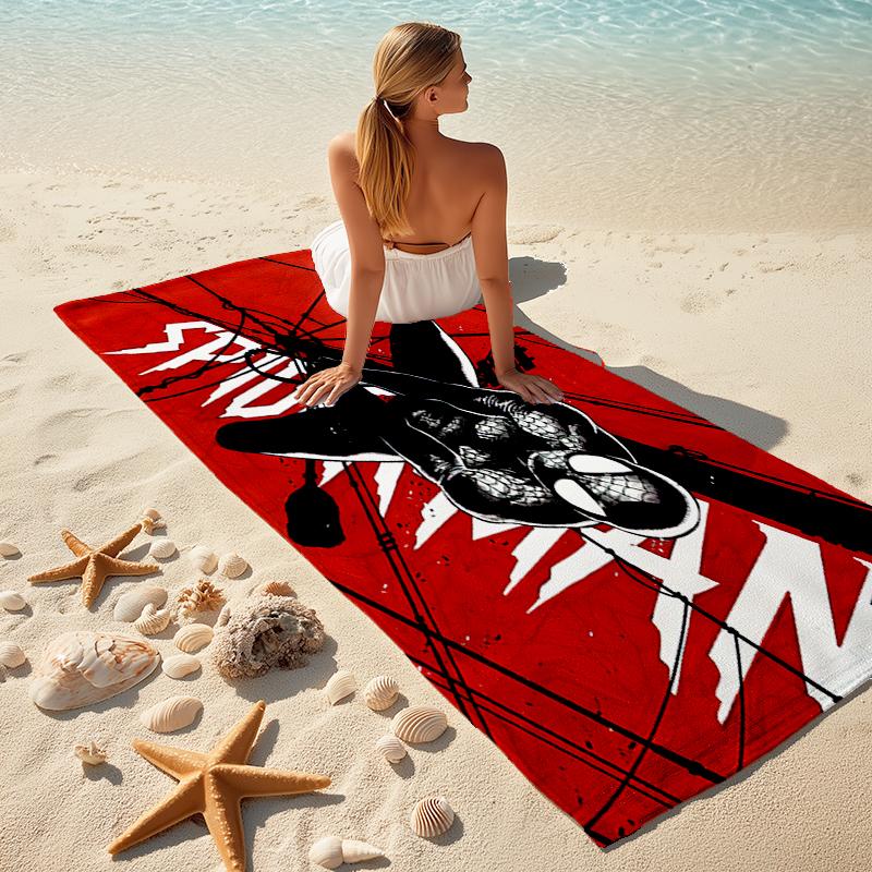Spider-Man beach towel Outdoor camping Beach towel for vacation swim Outdoor pool Absorbent bath towel