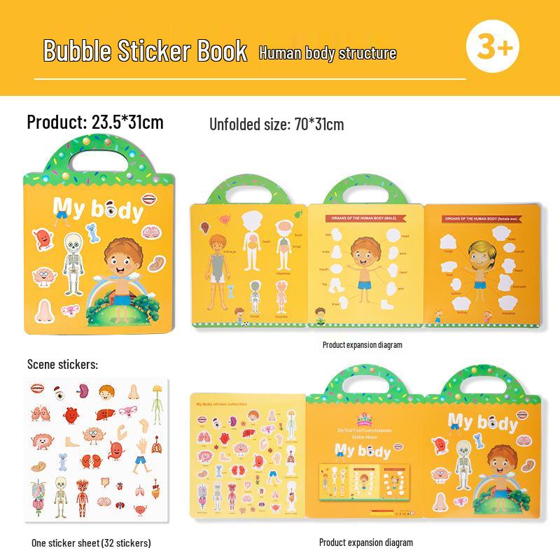 CPC Cross-border Children's Bubble Sticker & Jelly Quiet Puzzle Book - Early Education Toy with CE Certification