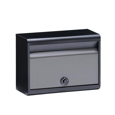GREEN LIFE Wall-Mounted Mailbox (Made In Japan), Steel, A4 Size Compatible, Combination Lock, Black X Ash Gray, FH-50D (BK/AGY)