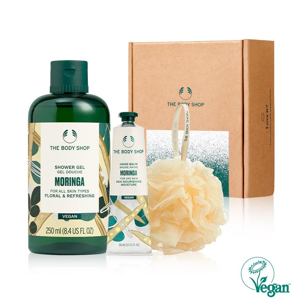 The Body Shop Moringa Body Hand Care 3 Piece Set Shower Gel 250ml+Hand Cream 30ml+Shower Ball