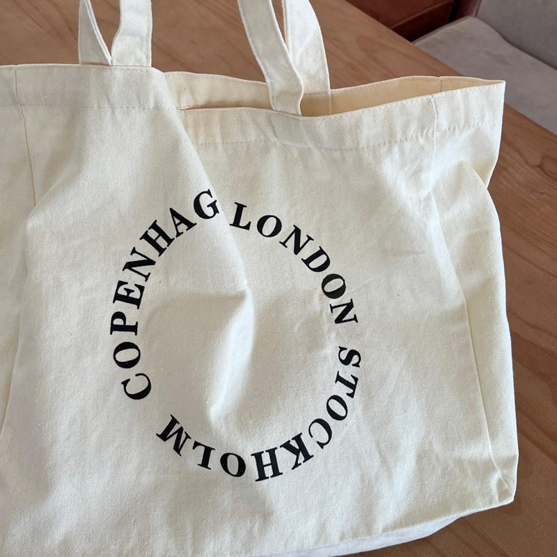 Korean Style Ins Canvas Bag With Same English Letters Large Capacity Tote Single-shoulder Handbag Women's