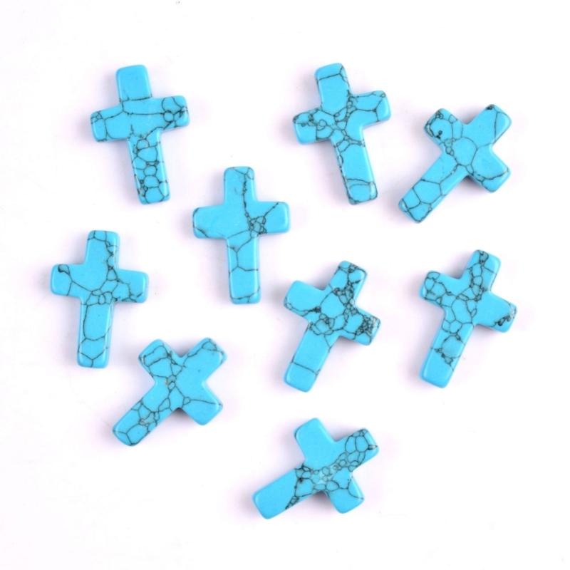 Pack of 19 Crystal Crosses Charm Holeless Design Natural Energy Enhancers for Meditations Home Office Desk Decors Craft