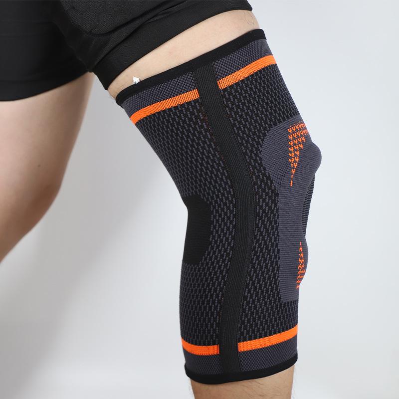 Sports Knee Pads Elastic Breathable Silicone for Basketball Cycling Running Fitness Mountaineering Pressure Support