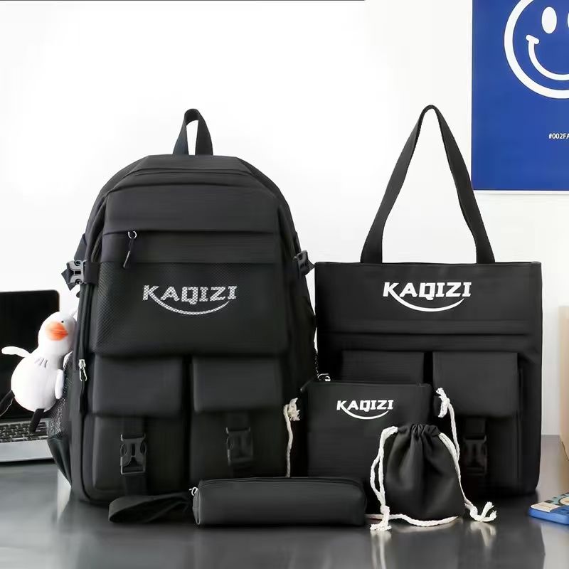 Girl Large Capacity Backpack Set Nylon Lightweight Elementary School Bag for School Start Season Multipurpose Handbag