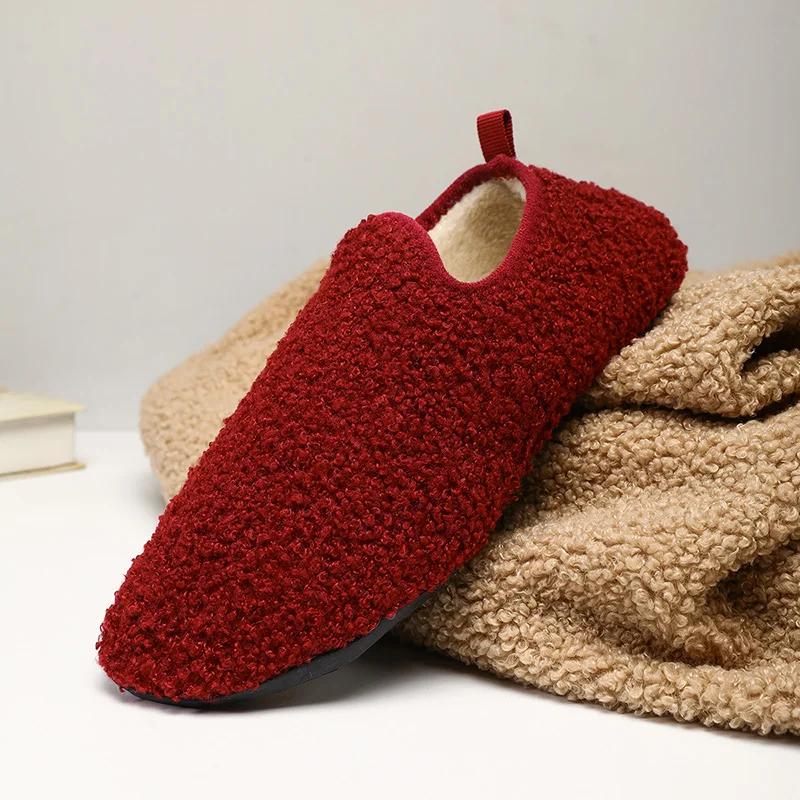 Men Winter Slippers High Quality Soft Plush Warm Slippers For Women Non-Slip Indoor Home Footwear Comfortable Couples Shoes