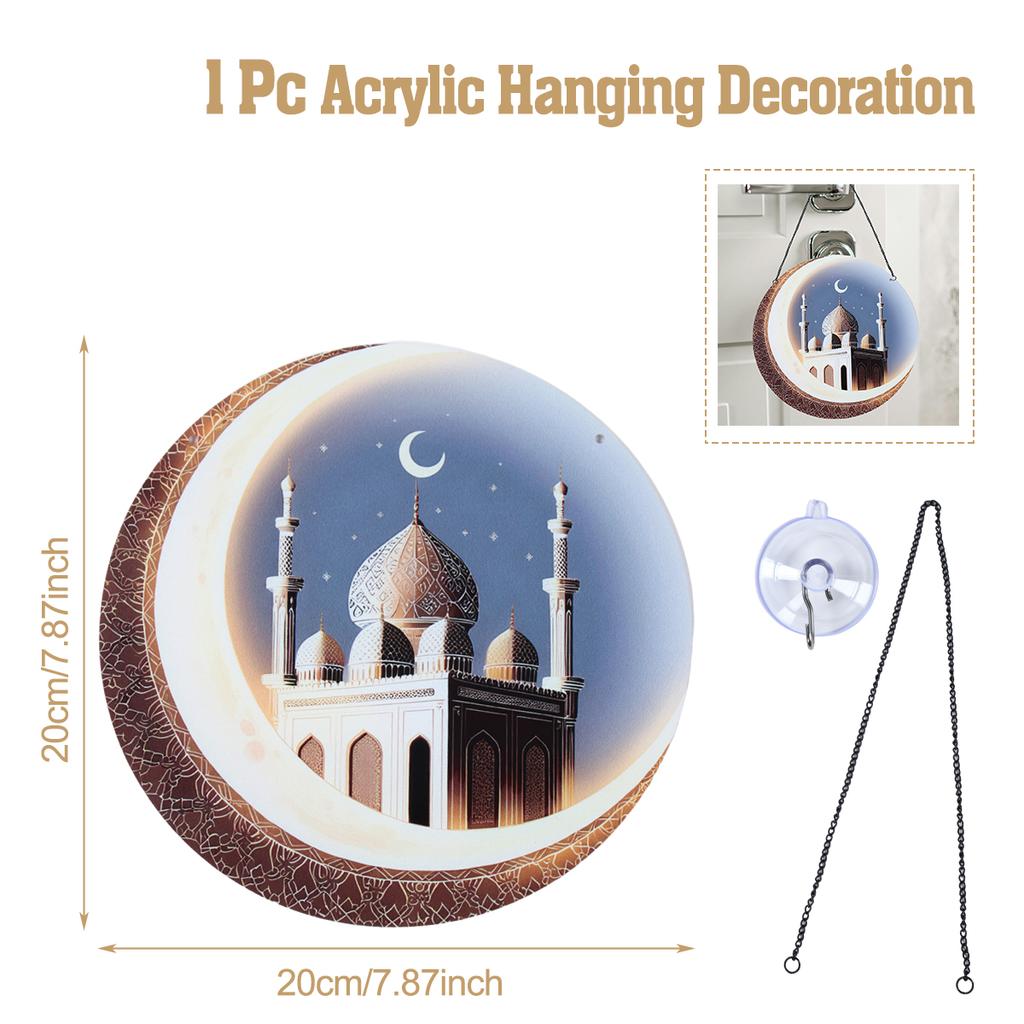 Eid Mubarak Acrylic Hanging Ornaments Ramadan Kareem Ramadan Decoration for Home 2025 Islamic Muslim Eid Al-Fitr Party Supplies