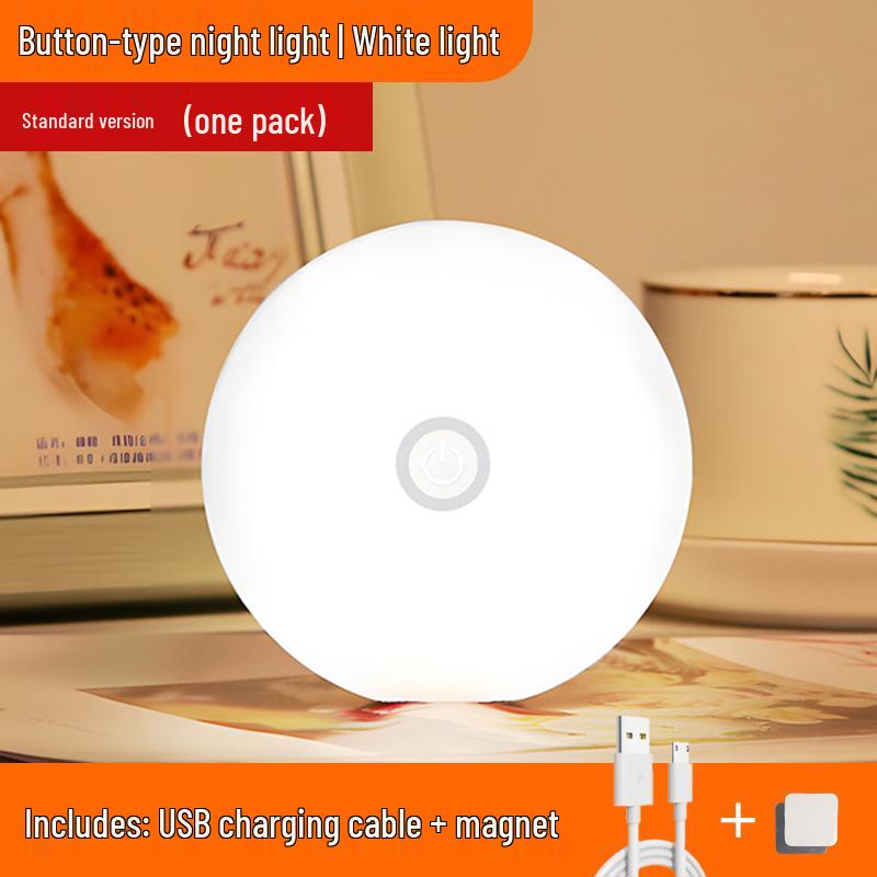 Rechargeable Eye Protection Night Light for Dorm Bedrooms - Energy-Saving Bedside Atmosphere Lamp