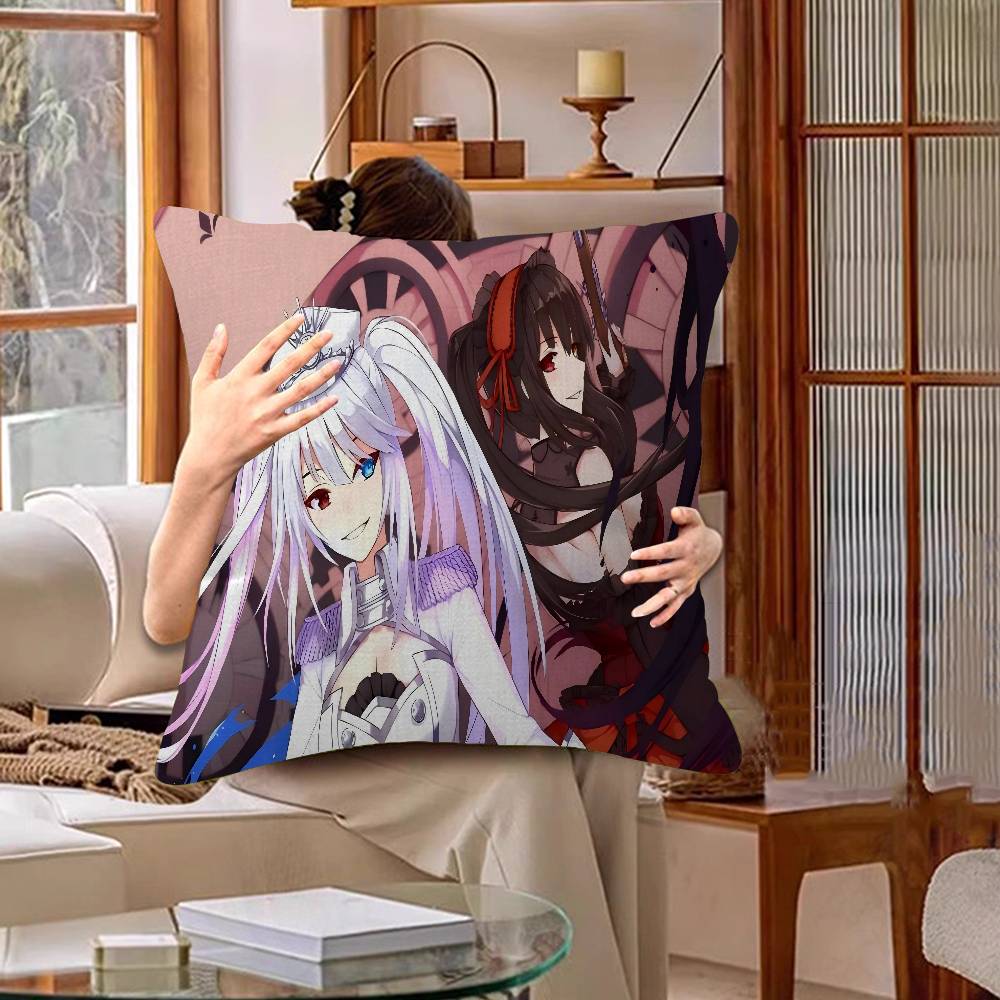 Tokisaki Kurumi Anime Maple Design Cushion Cover Happy Autumn Harvest Decor Holiday Decorati Pillow Cover