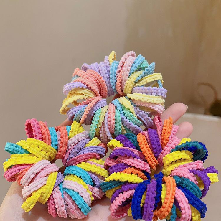 Colorful Kids' Hair Ties: Elastic Lace Scrunchies & Durable Headbands
