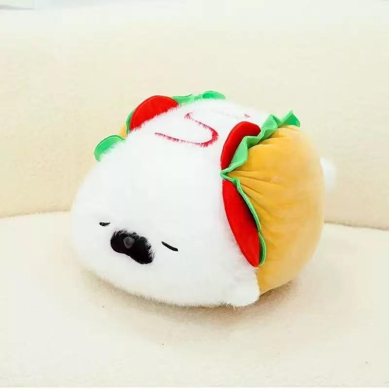 Cute Cartoon Sushi Seal Plush Toy with Hanging Loop, Soft Otter Stuffed Animal Pillow Doll Birthday Gift