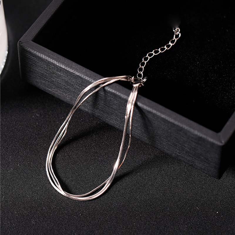 Fashion Multilayer Snake Bone Chain Bracelet For Women Simple Silver Color Geometric Bracelets Jewelry Party Gift