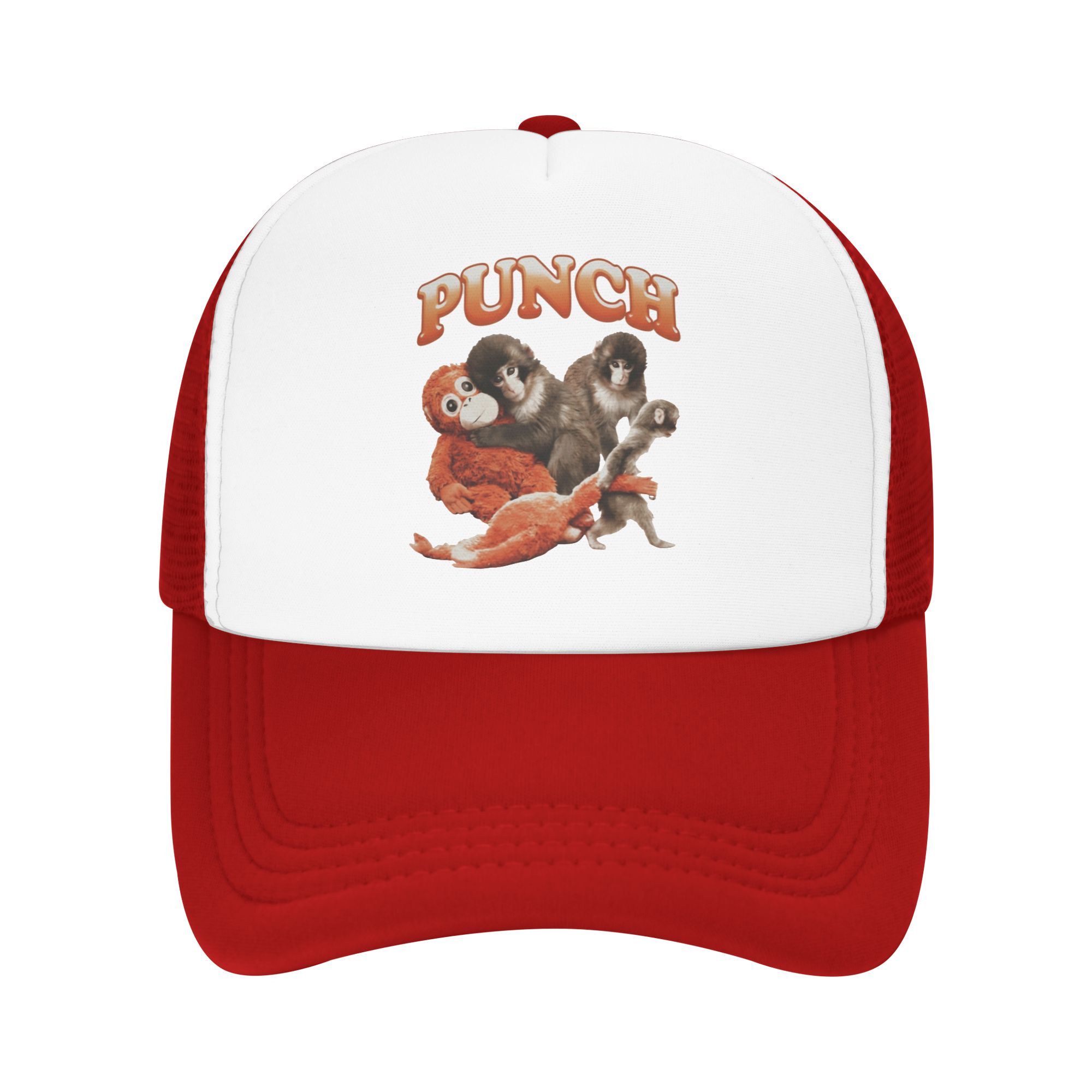 Punch Monkey Mesh Baseball Caps Unisex Casual Trucker Worker Cap  Hat Adjustable Summer Trucker Cap One Size