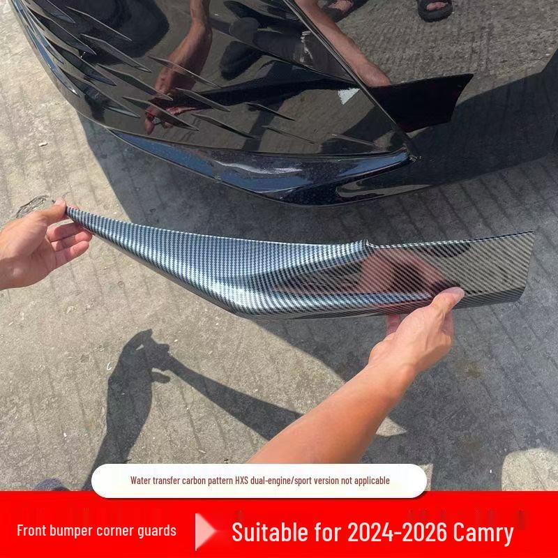 Camry Front Bumper Mod Kit: Anti-Collision Strips, Corner Protectors, Splitter, Lip, and Fascia Trim for 9th Gen