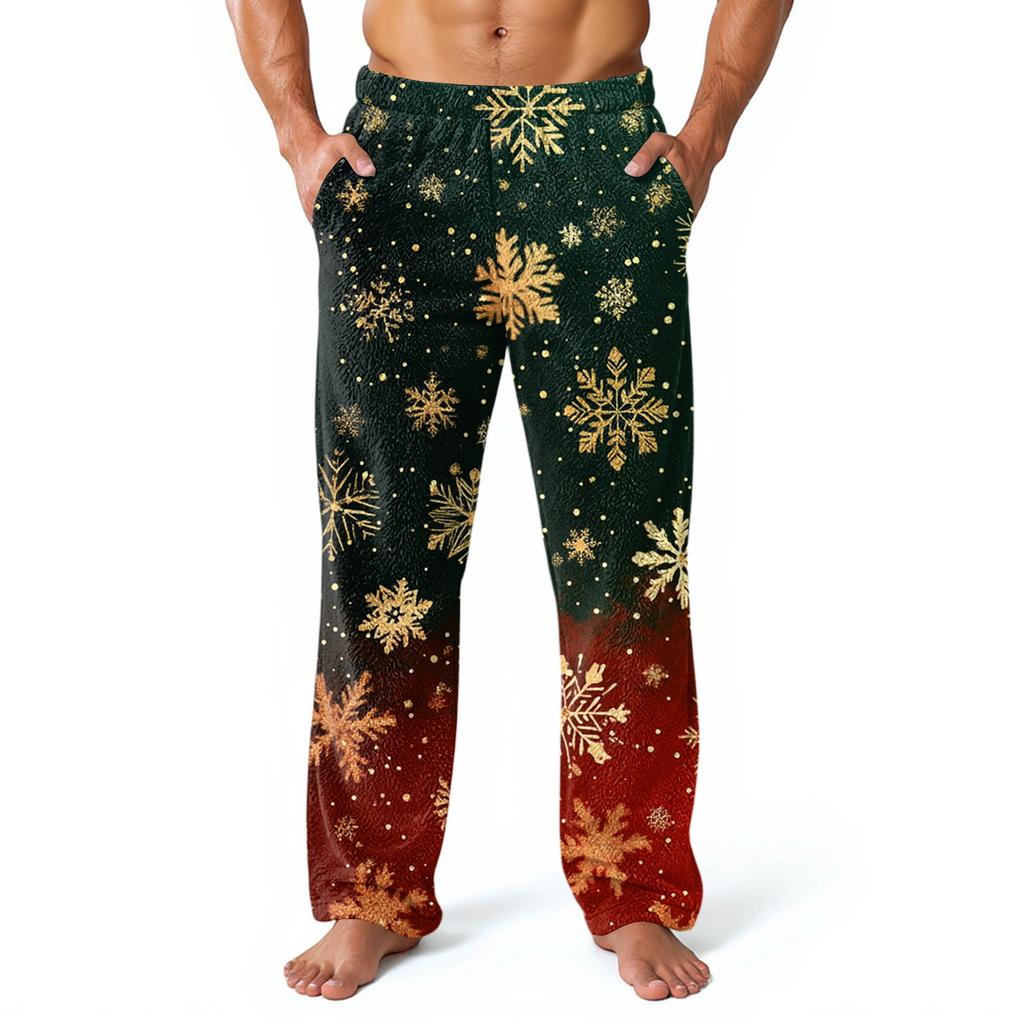 Men's Allover Printed Home Pants Sleeping Pajama Pants Long Pants Pajama Pants