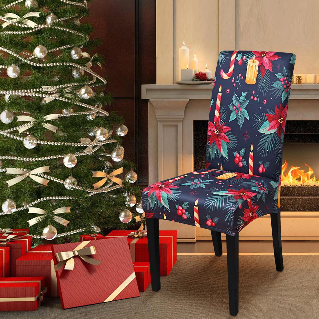 Stretch Print Christmas Chair Cover Christmas Chair Cover Decoration