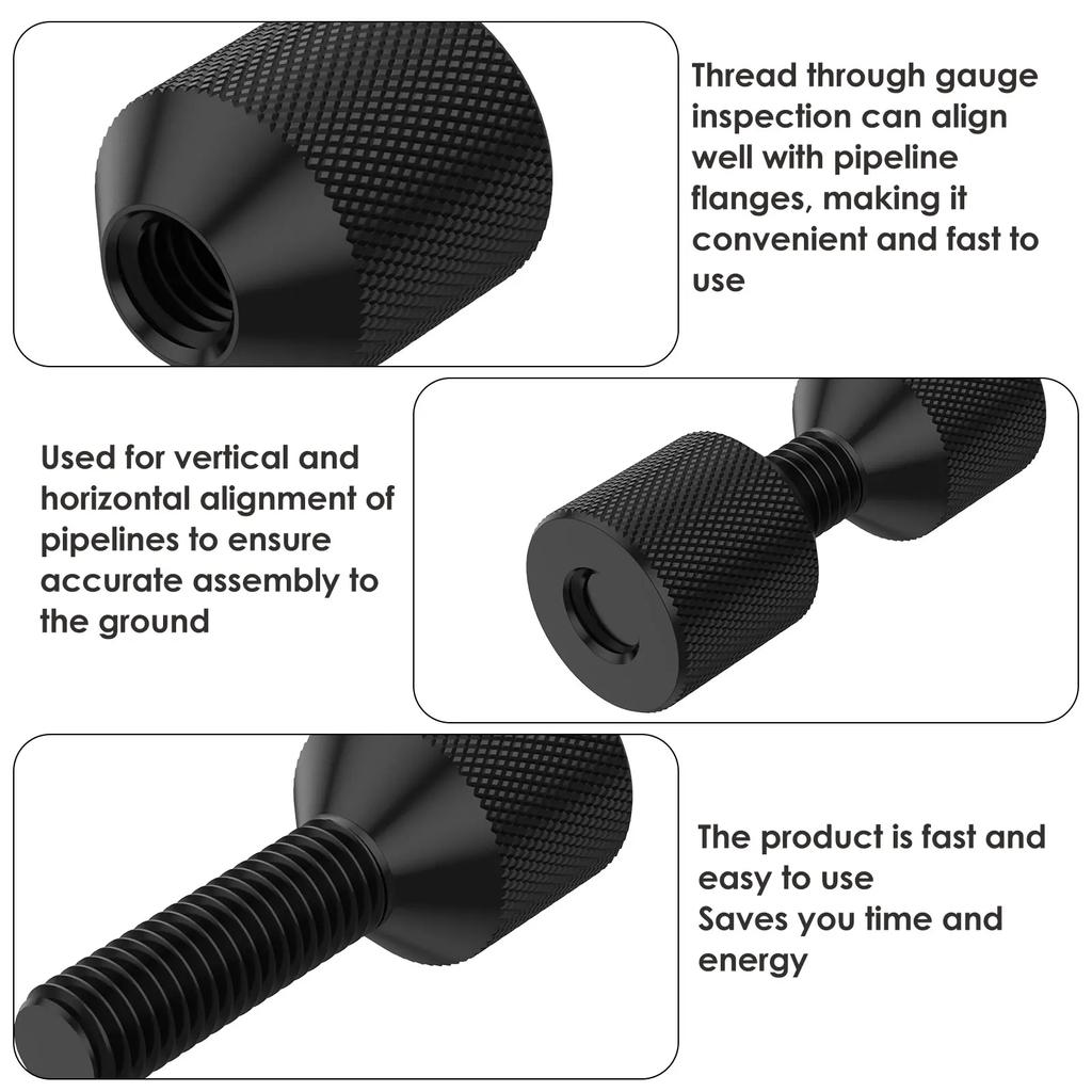 2Pcs Two Hole Flange Alignment Pin Set 6061 Aluminum Two Hole Pin Kit 1-1/8inch Premium Dual Hole Pin Threaded Alignment Pin