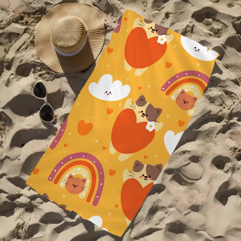 Asciugamano da Bagno con Stampe di Animali Cartoni Animati Microfibra Morbido Assorbente Traspirante Per Bambina Bambini Asciugamano da Spiaggia Decorativo Cartoni Animati