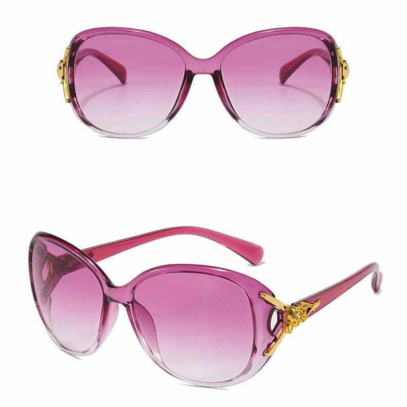 Klassische Große Fassung Fuchs Kopf Reflektierende Flache Gläser Mode Kamelie Sonnenschutz Sonnenbrille Brillen