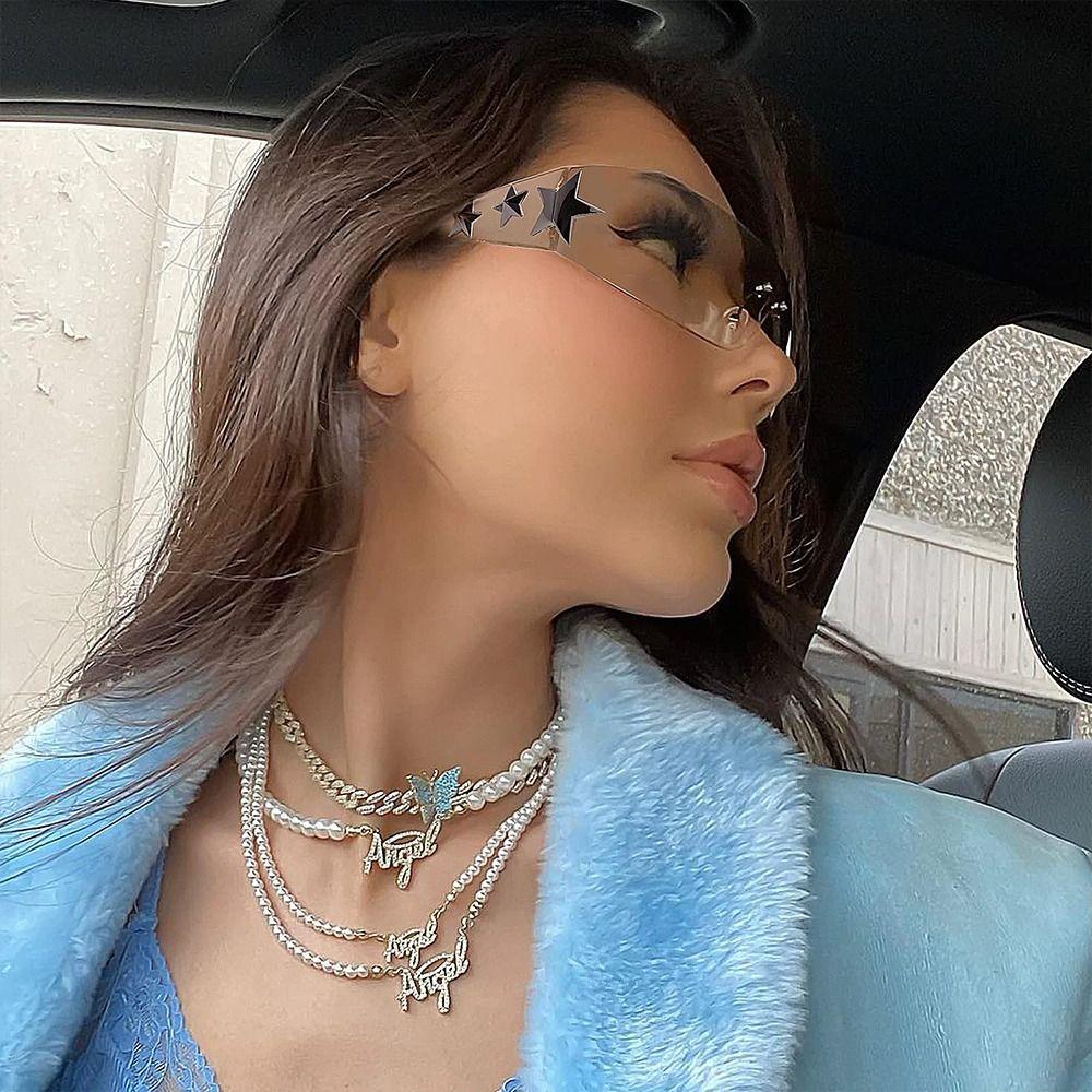 Aesthetic Y2K Sunglasses Rimless 2000S Accessories Fashion Shades  for Women