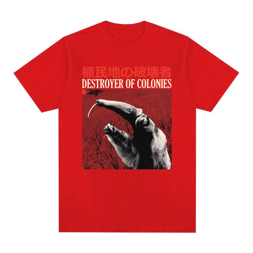 Destroyer of Colonies Anteater Japanese Vintage T Shirt Unisex Women Fashion Casual Cozy T-shirt 100% Cotton Harajuku Gothic Tshirt S