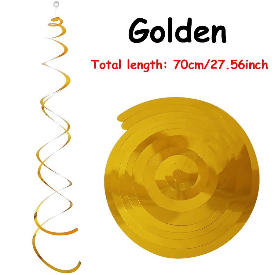 

1Rolls 70cm Hanging Swirl Decorations, Colorful Foil Ceiling Swirls for Birthday Party, Wedding, Graduation & Holiday Decor золотистый