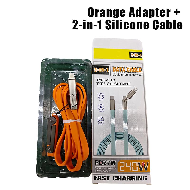 Type C Phone Charging Bracket Adapter 240W Fast Charging OTG Type-C Male To USB-C Female Converter With Foldable Holder