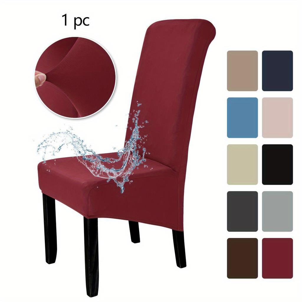1Pcs Elastic Waterproof High-Back Chair Cover Elastic Dining Seat Cover Suitable For Home Hotel Party Banquet Wedding