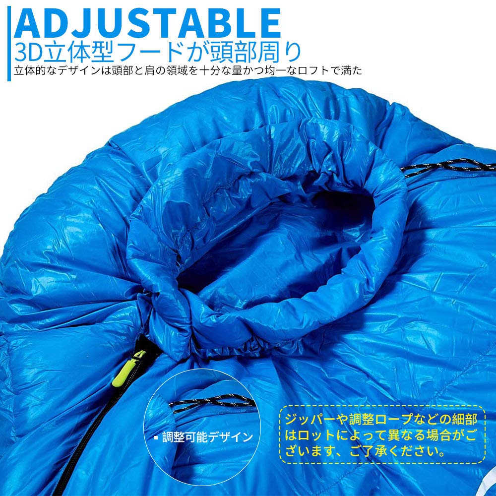 Soomloom Premium 650FP Down Sleeping for Outdoor Disaster and Evacuation 800g Down Mummy-Style Bag, Waterproof, Hiking, Camping, Activities,