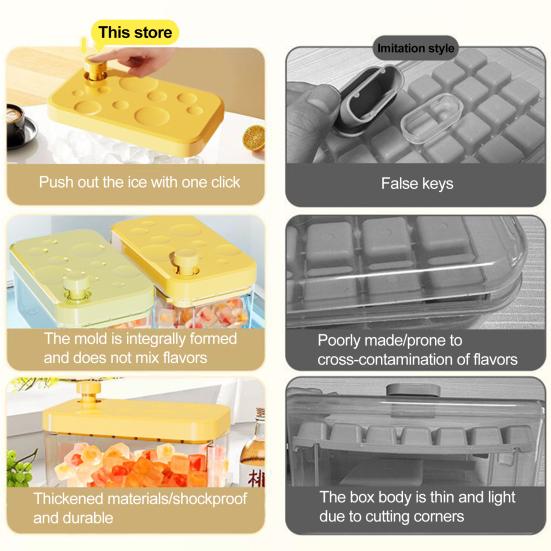 Yousheng Ice Cube Tray with Lid And Bin Large Capacity Ice Cube Mold for Freezer Stackable BPA Free Easy Release Ice Maker for Chilling Drinks Coffee