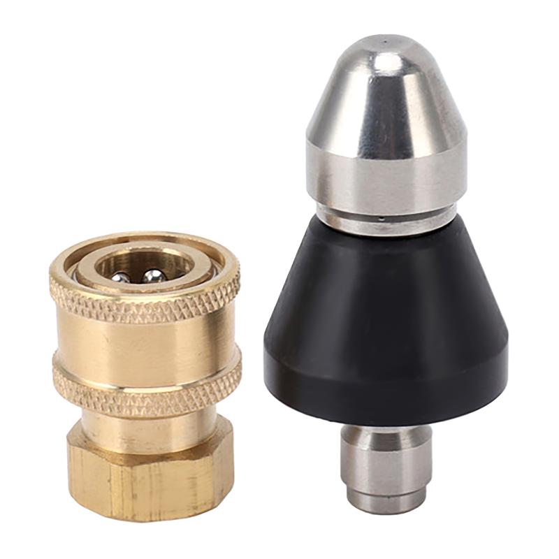 (YY)1Pc Sewer Jetter Nozzle Mini with 1/4'' Quick Connect Drain Cleaning Nozzle Tips Kit for Drain Jetting Hose