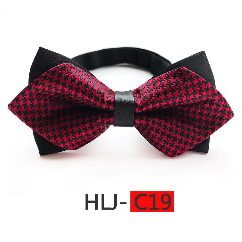 

Men s Formal 2025 Double-Layer Plaid Bow Tie with Pointed Collar for Weddings