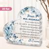 Heart-Shaped Decorative Plaque with Blue Floral Design & French Inscription - "Pour Ma Maman" Sentiment - Perfect Mother's Day, Birthday, or Holiday