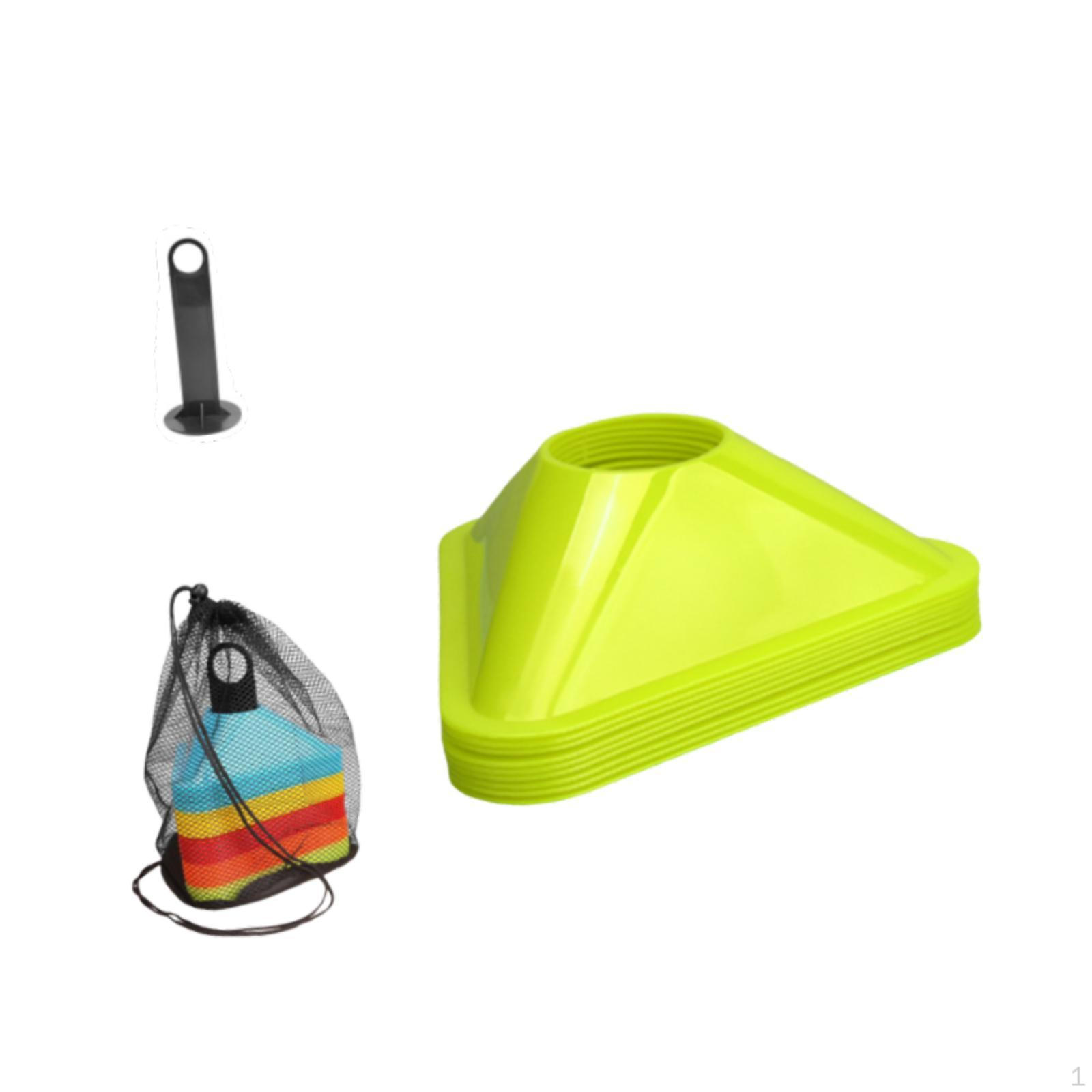 

10 Pieces Soccer Triangle Cones Agility Training Supplies Field Marking Obstacle зелёный