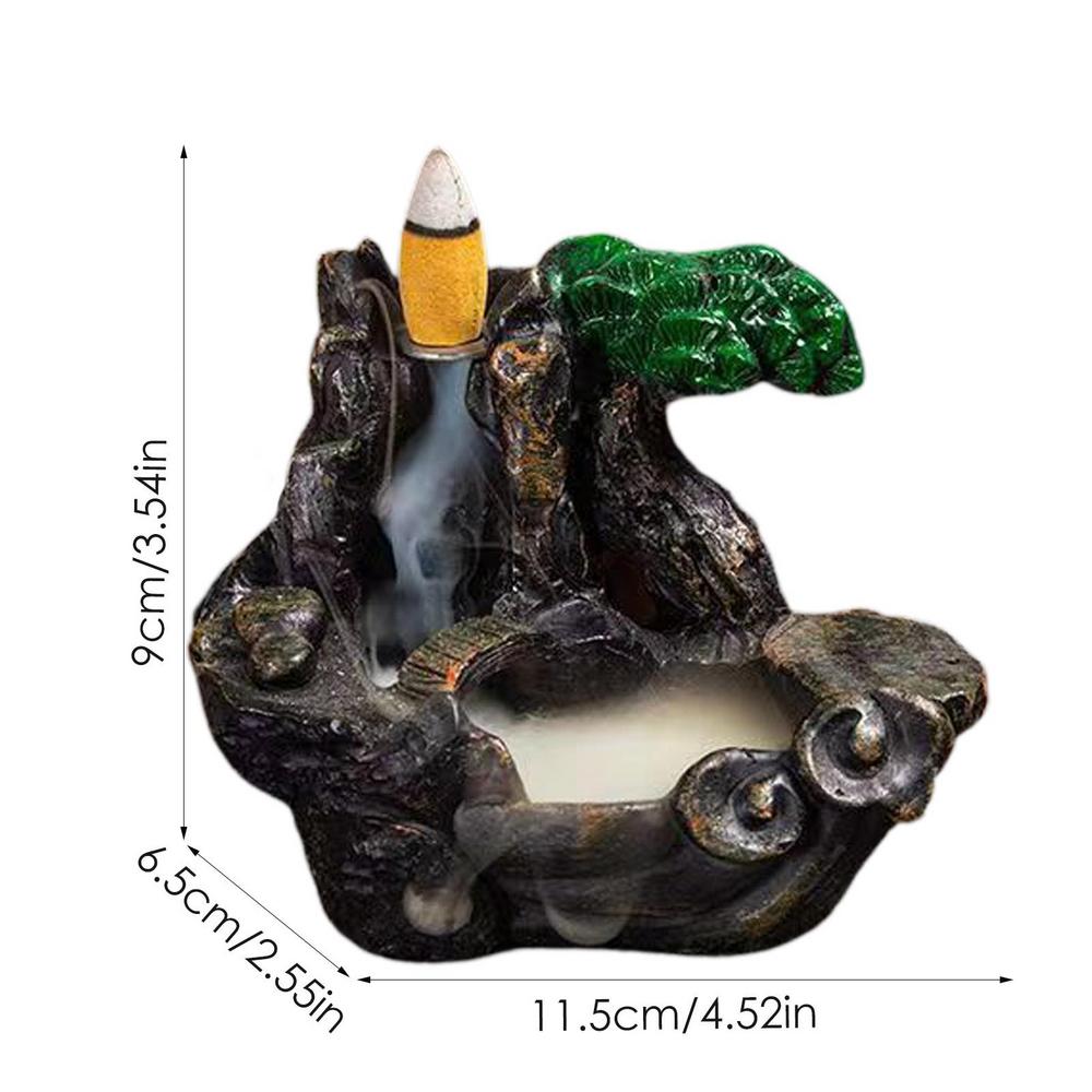 Incense Burner Resin Backflow Incense Burner Waterfall Incense Burner Innovative Tower Incense Sandalwood Aromatherapy Furnace