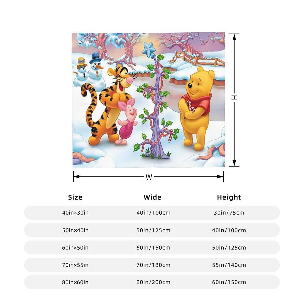 Tigger Blanket Fleece Winnie The Pooh Ultra-Soft Throw Blanket for Bedroom Sofa Bedspread