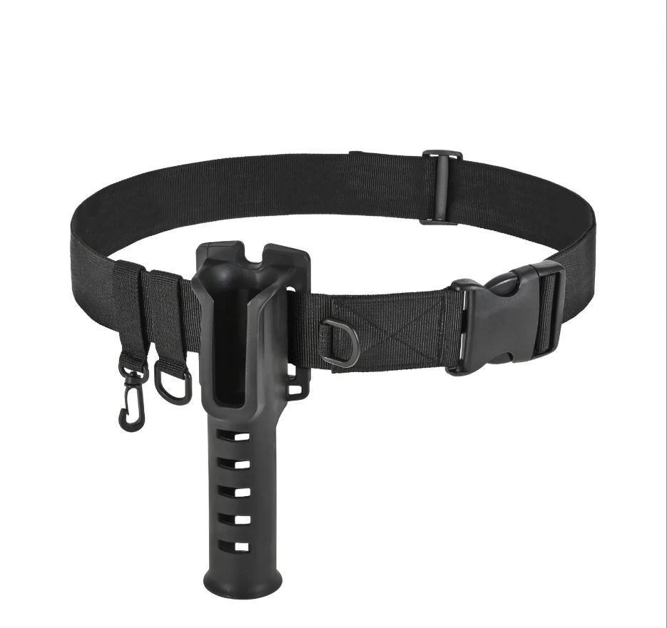 Fishing Rod Belt Holder Adjustable Wading Belt Lure Fishing Rod Insertion Hanging Buckle for Spinning Casting Fly Fishing
