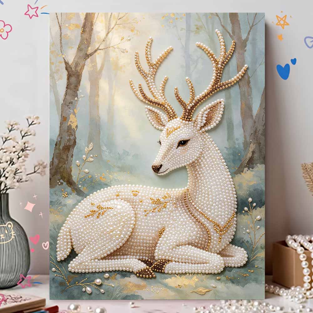 Pearl DIY Art Painting Majestic Deer Handcrafted Picture Indoor Wall Ornament Relaxing Leisure Hobby Exquisite Home Decor Gift