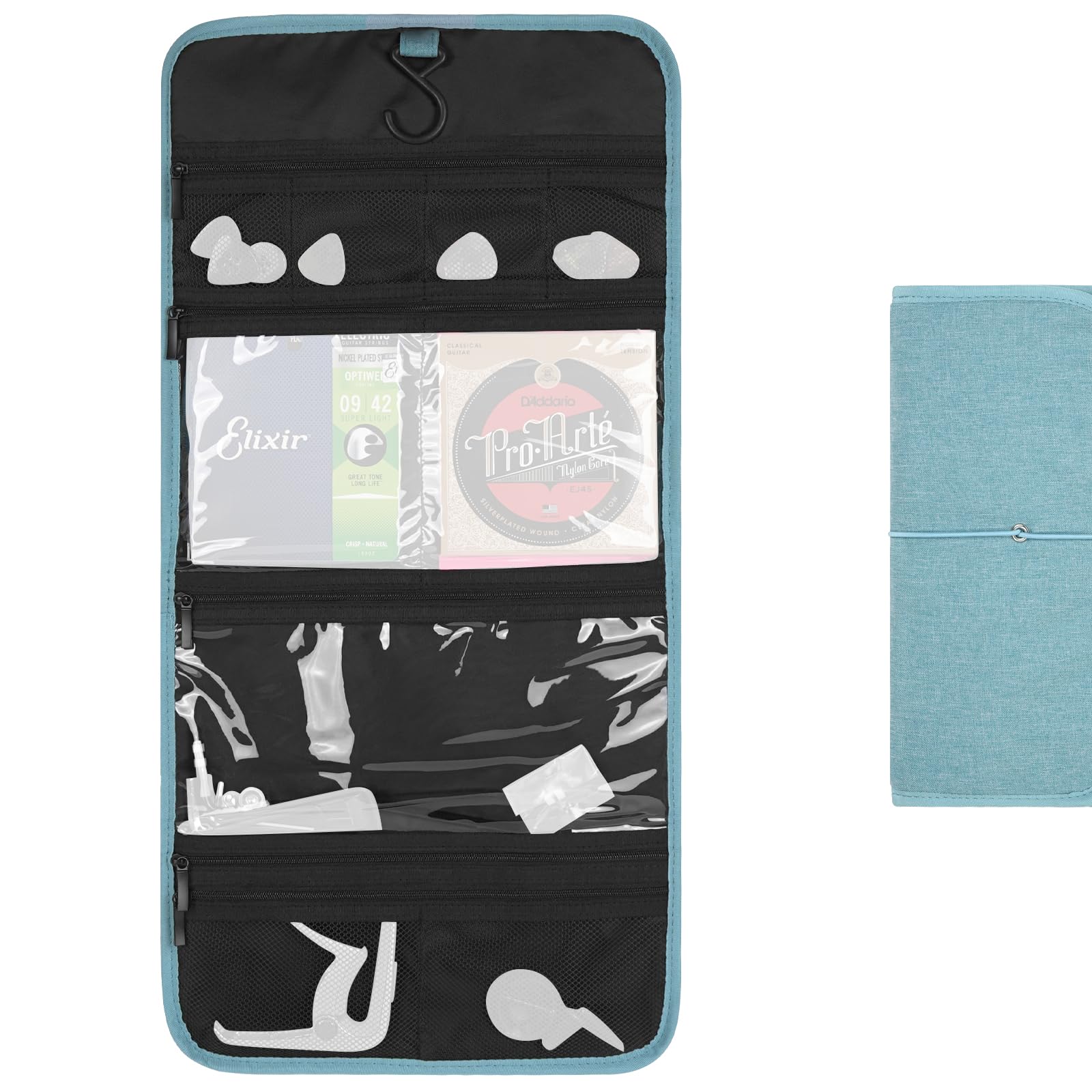 

TOCCOOL Чехол для хранения гитарных аксессуаров, Сумка для хранения гитарных аксессуаров, Чехол для мелочей, Складная сумка для хранения гитары для гитаристов (синий)