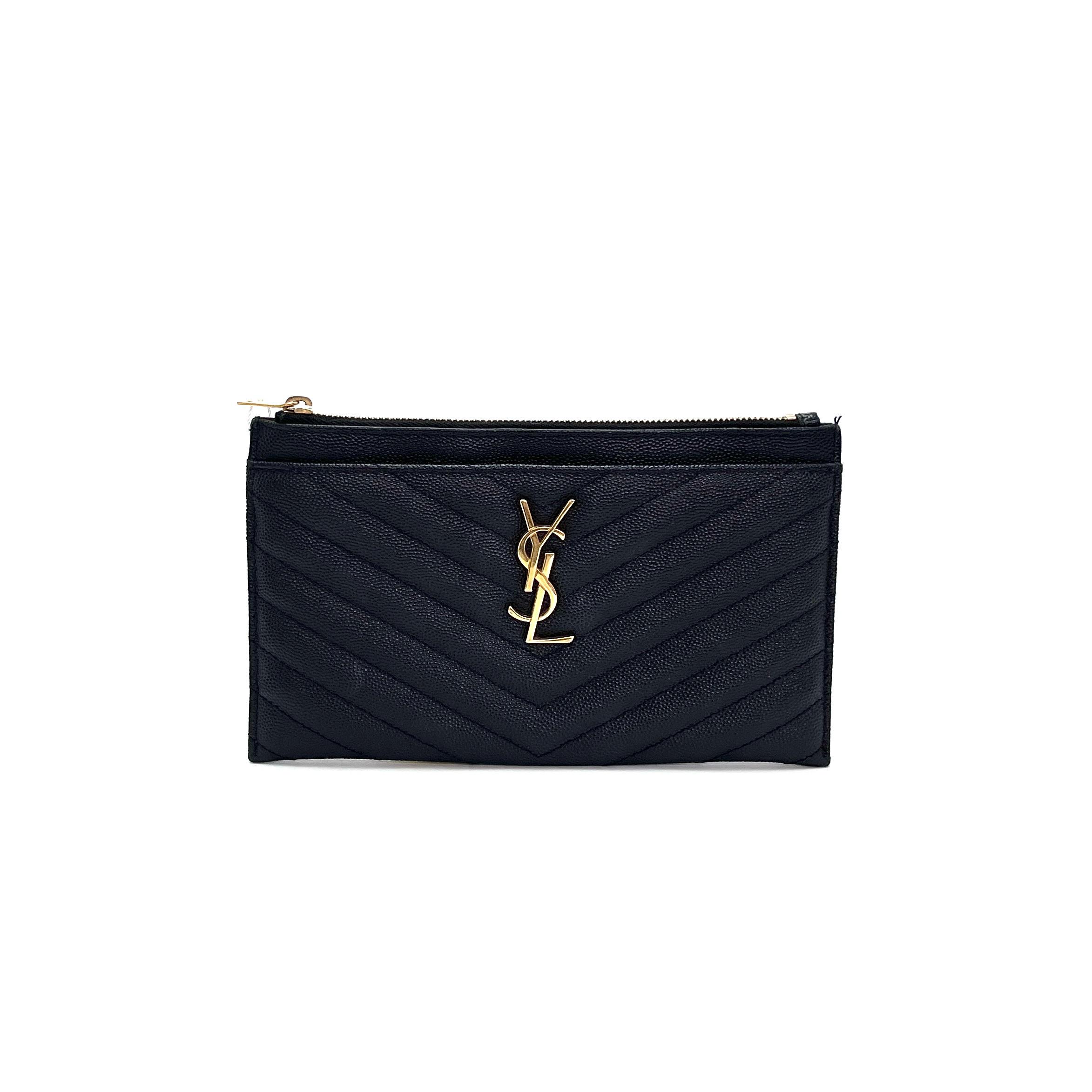 [Pre-Owned] Ysl Monogram Gold Logo Grainy