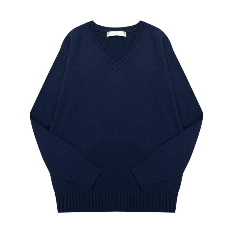 Japanischer Schulstil JK Strickpullover mit V-Ausschnitt für Schüler - Unisex, Langärmlig, Auf Lager.