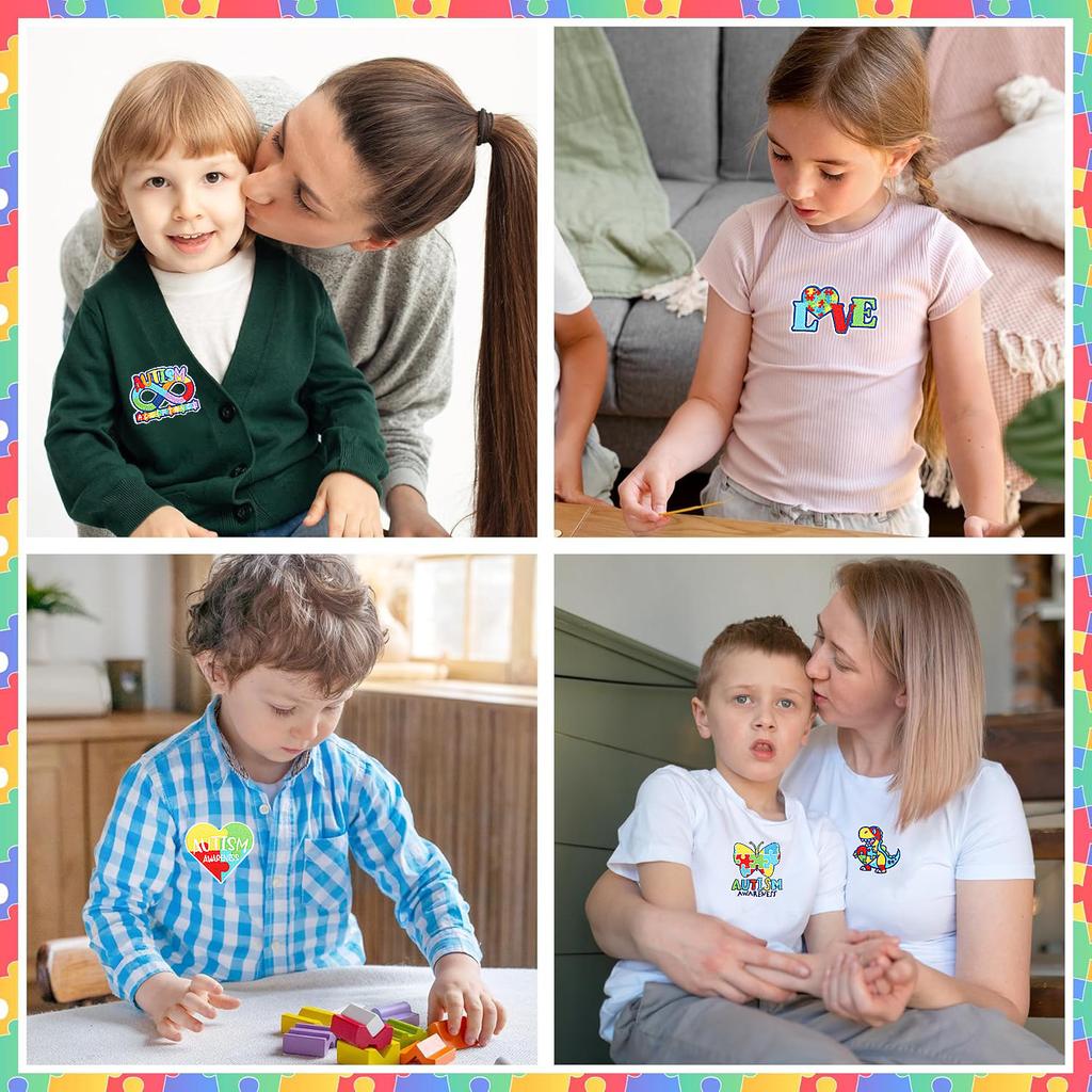 Färg pussel broderi tyg klistermärke liten dinosaurie dator broderi etikett tecknad sköldpadda autism kampanj patch klistermärke strykning