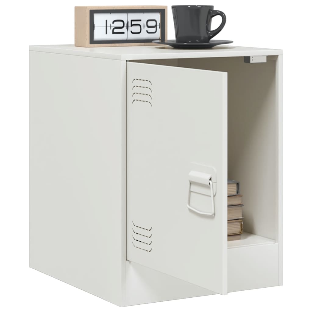 Nightstand White 34.5 x 39 x 44 cm Steel