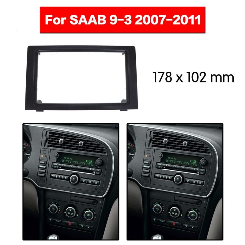 For SAAB 9-3 2007-2011 Car Stereo Radio Fascia Dash Panel 2 Din Frame Trim Kit